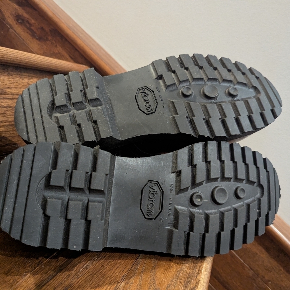 Boulet Boots, Black Leather Steel Toe Vibram Sole Military Boot Size 9.5 - Picture 8 of 15